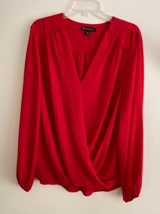 INC V-Neck Red Blouse Top Womens Size: XXL NWOT - Picture 3 of 8